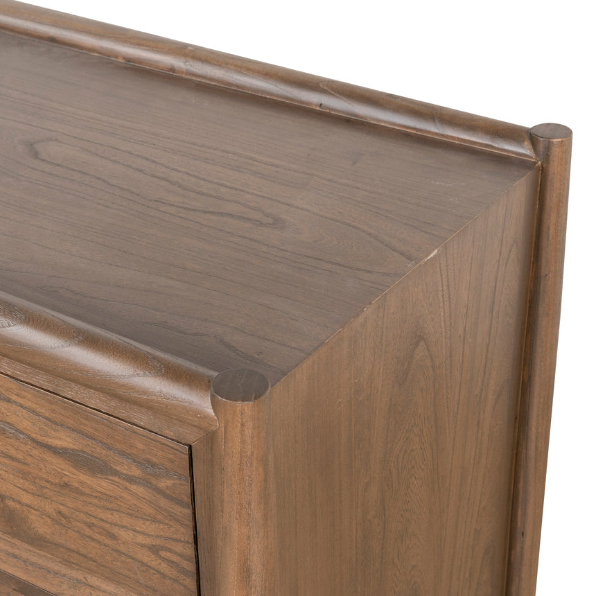 6 Drawer Wooden Chest - Walnut - View 7