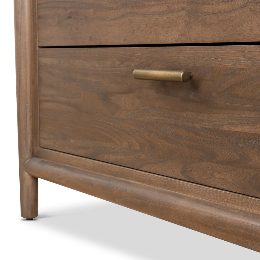 6 Drawer Wooden Chest - Walnut - View 10