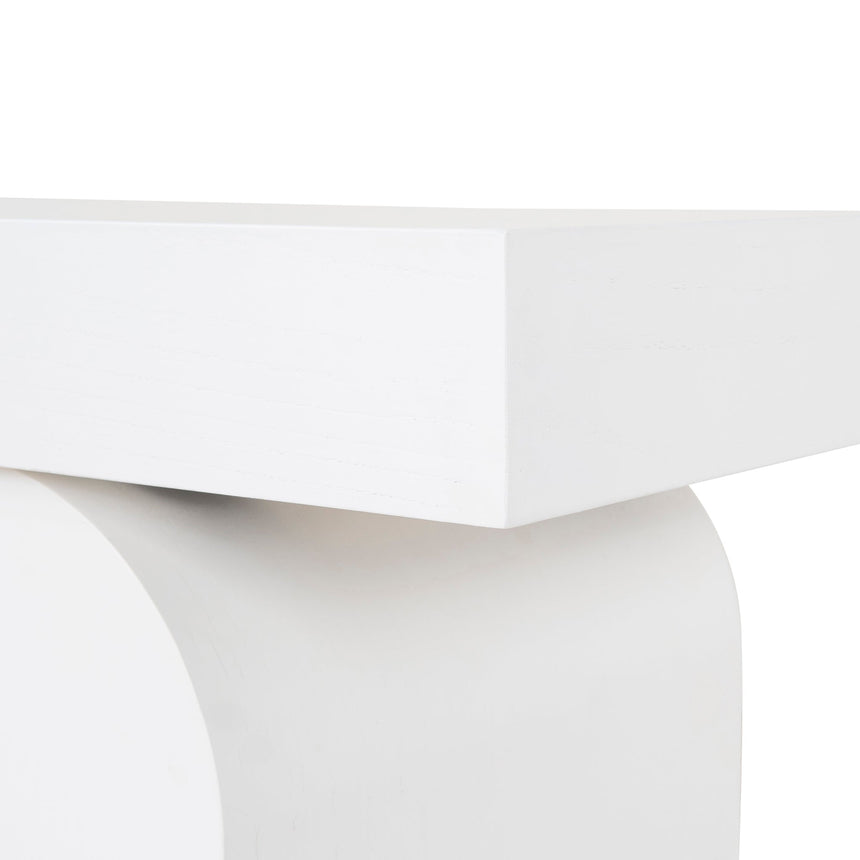 1.9m New Elm Console Table - Full White - View 7