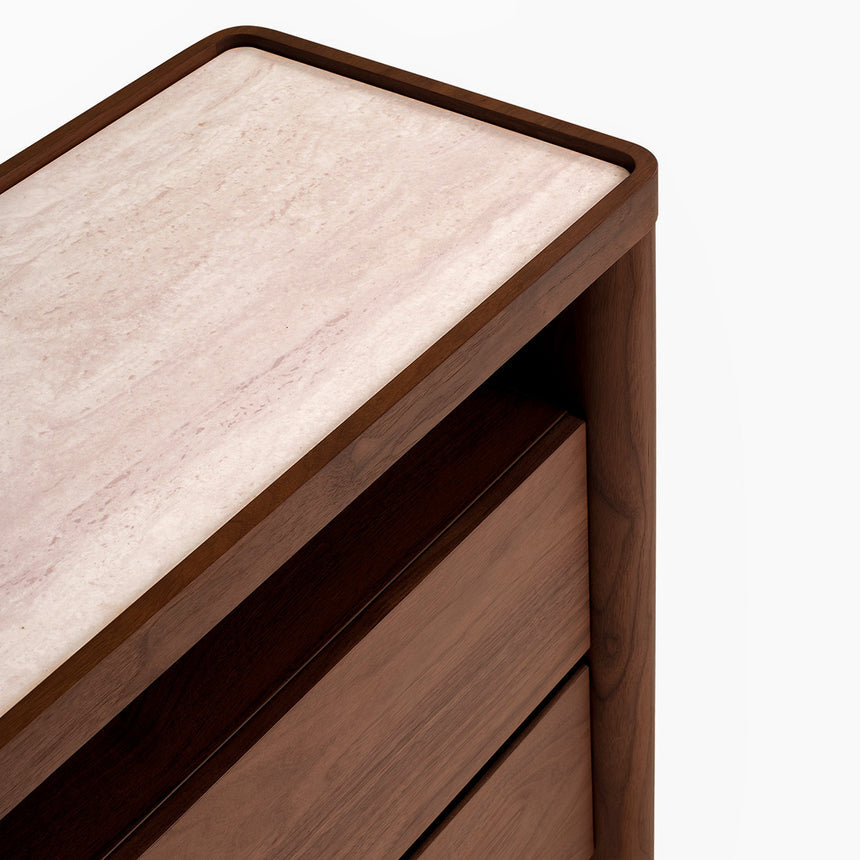 Glass Top Chest of Drawer - Walnut - View 8