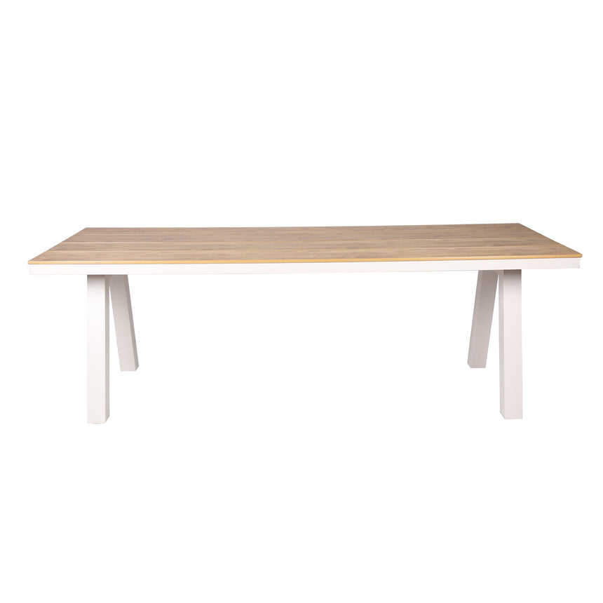 2.3m Sand White Outdoor Dining Table - Natural - View 2