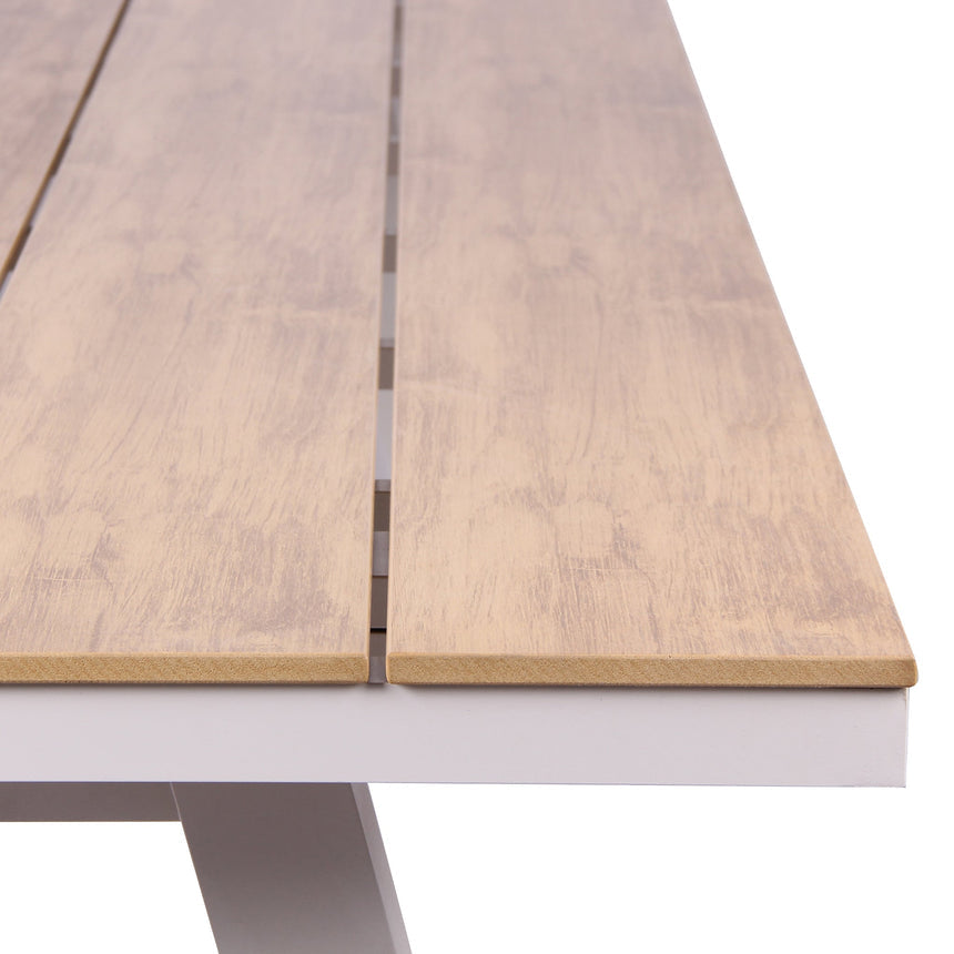 2.3m Sand White Outdoor Dining Table - Natural - View 5