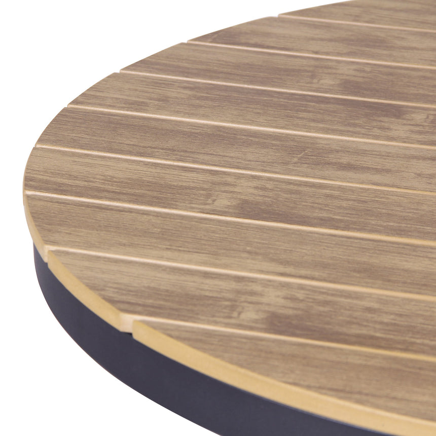 90cm Round Charcoal Outdoor Dining Table - Natural - View 4
