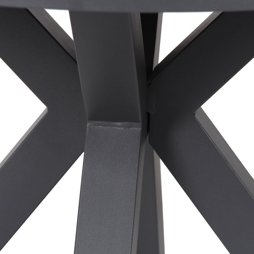 90cm Round Charcoal Outdoor Dining Table - Natural - View 6