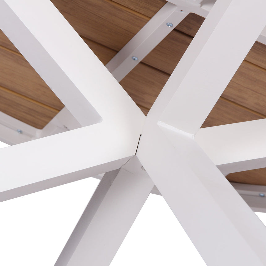 1.4m Round Sand White Outdoor Dining Table - Natural - View 5