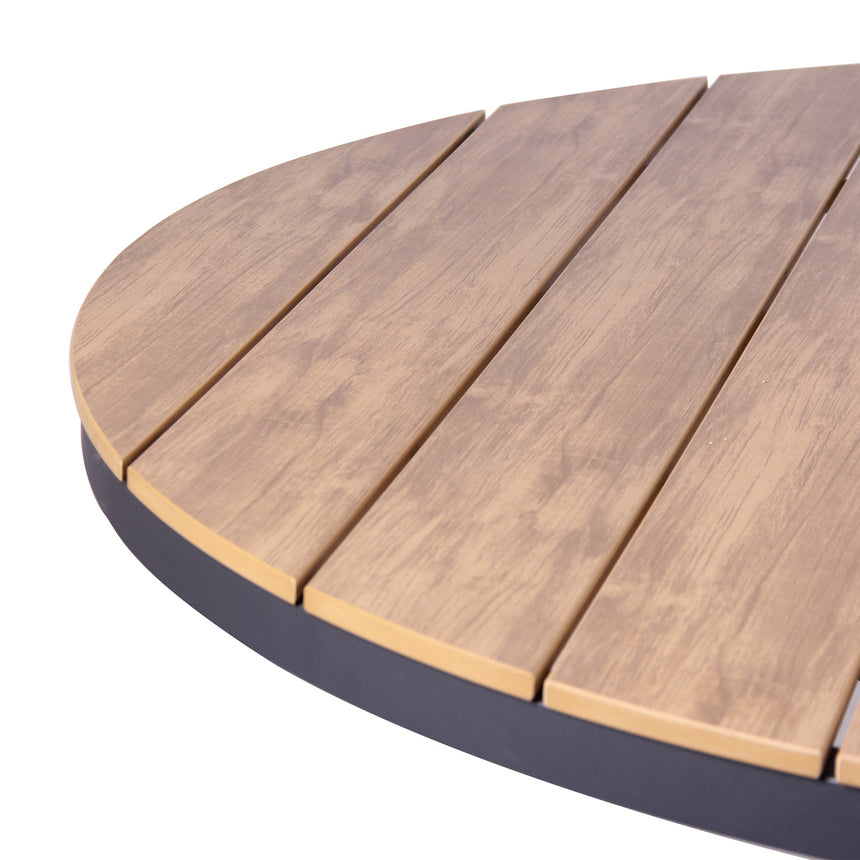 1.4m Round Charcoal Outdoor Dining Table - Natural - View 3