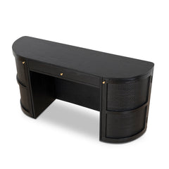 1.55M Rattan Home Office Desk | Full Black | Myka Home