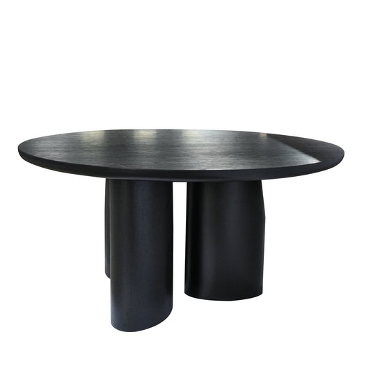 1.5M Round Dining Table | Full Black Oak | Myka Home