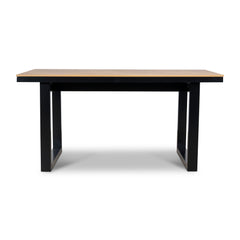 160cm Black Outdoor Dining Table | Natural | Myka Home