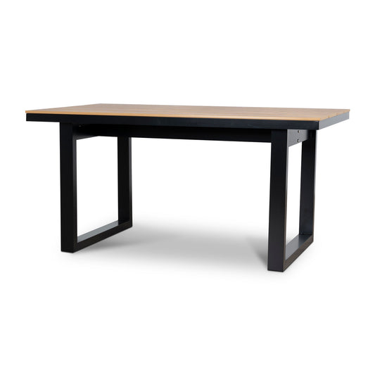 160cm Black Outdoor Dining Table | Natural | Myka Home