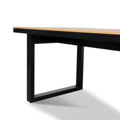 160cm Black Outdoor Dining Table | Natural | Myka Home