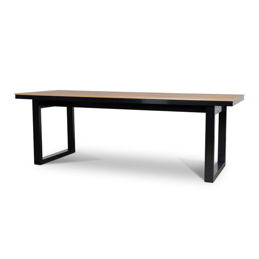 2.3m Black Outdoor Dining Table | Natural | Myka Home