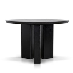 120cm Round Dining Table | Full Black | Myka Home