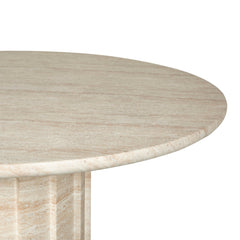 1.3m Round Concrete Dining Table | Light Travertine Look | Myka Home