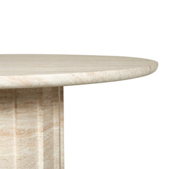 1.3m Round Concrete Dining Table | Light Travertine Look | Myka Home