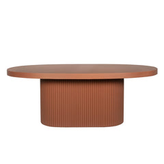 2m Concrete Oval Dining Table | Terracotta | Myka Home