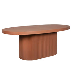 2m Concrete Oval Dining Table | Terracotta | Myka Home