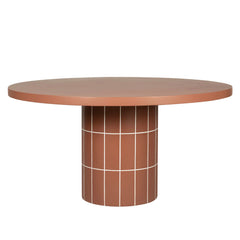 1.4m Concrete Round Dining Table | Terracotta | Myka Home