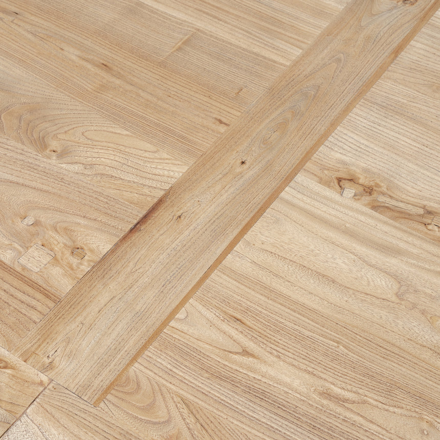 Elm Wood 2.4m Dining Table - Rustic Natural - View 10