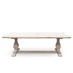 Ex Display - CDT2482 Dining Table 2.4m - Rustic White Washed