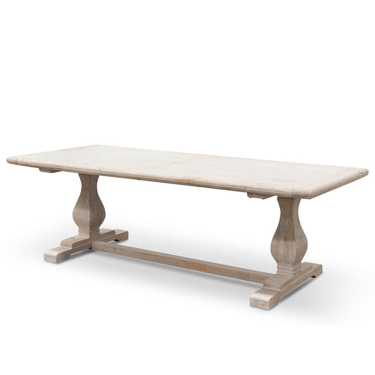 Ex Display - CDT2482 Dining Table 2.4m - Rustic White Washed