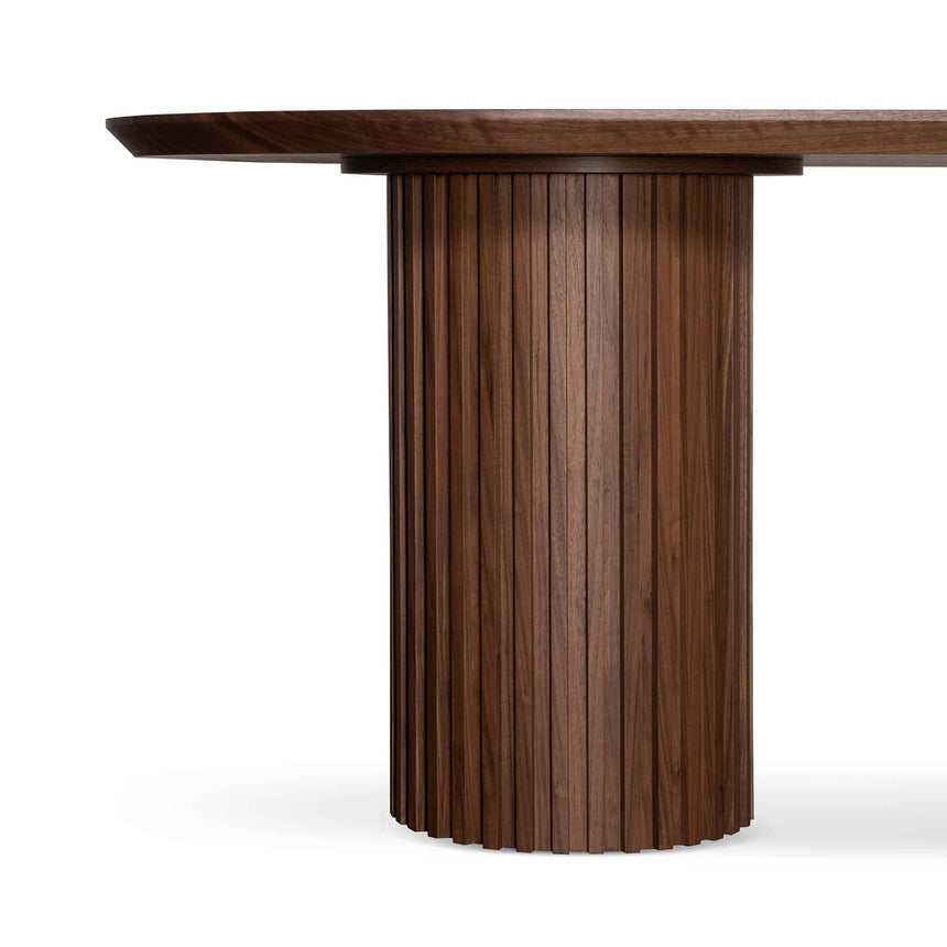 2.5m Wooden Dining Table - Walnut - View 8