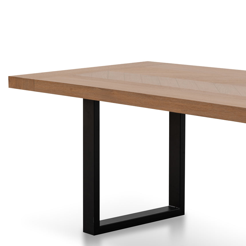 2.4m Dining Table - Dusty Oak with Matte Black Base - View 5