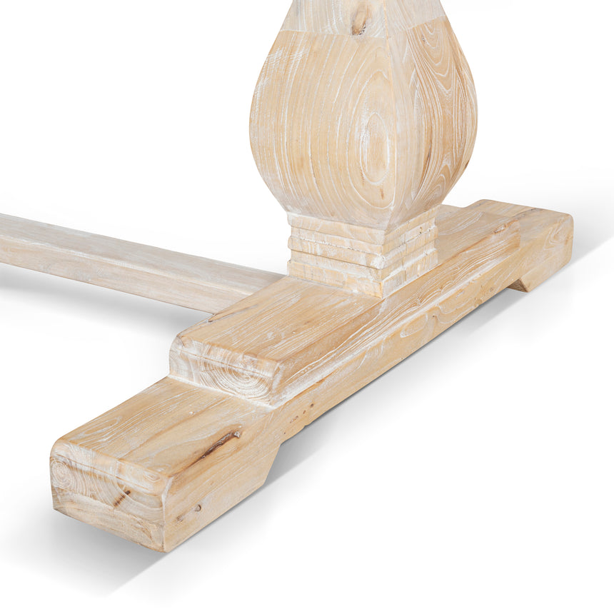 198cm Dining Table - Rustic White Washed - View 12