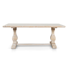 CDT511 198cm Dining Table - Rustic White Washed