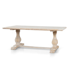 CDT511 198cm Dining Table - Rustic White Washed