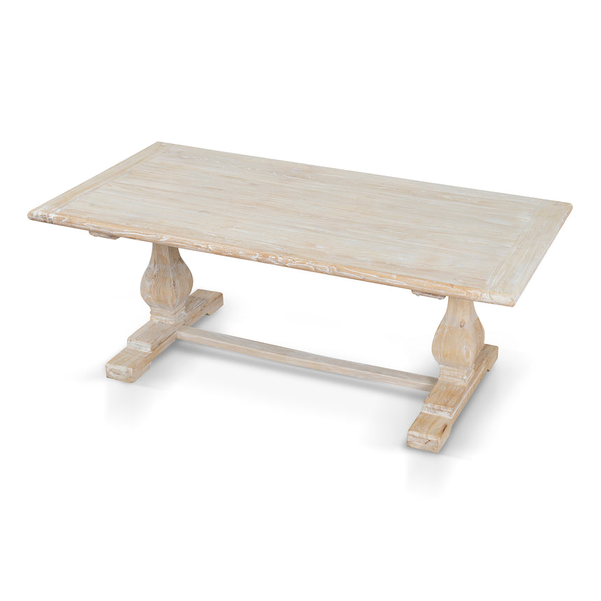 198cm Dining Table - Rustic White Washed - View 3