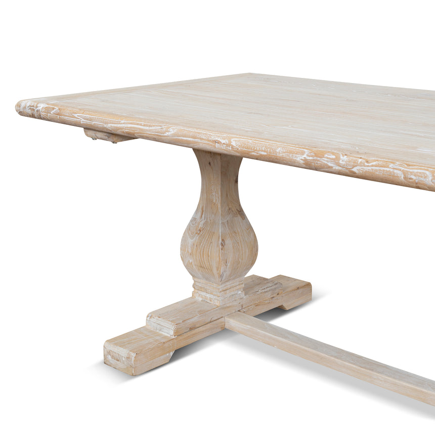 198cm Dining Table - Rustic White Washed - View 6
