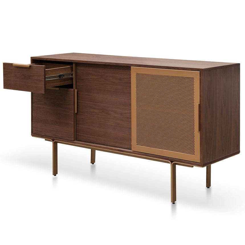 1.45m Walnut Buffet Unit - Brass - View 4