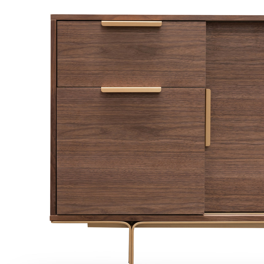 1.45m Walnut Buffet Unit - Brass - View 6