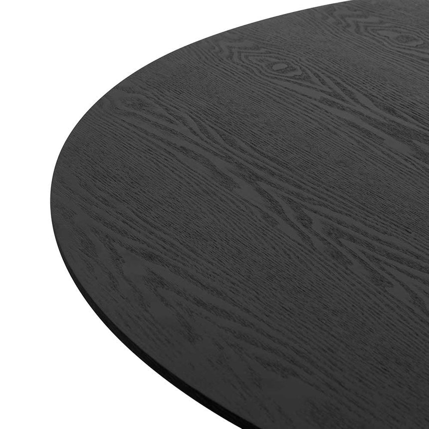 1.2m Round Wooden Dining Table - Black - View 2