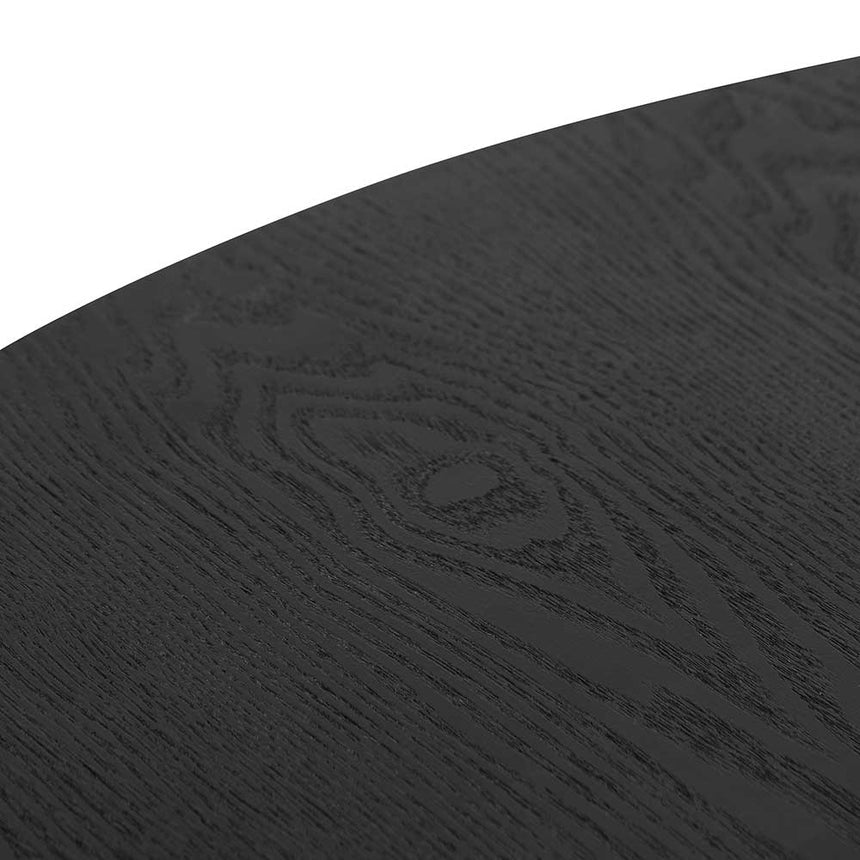 1.2m Round Wooden Dining Table - Black - View 4