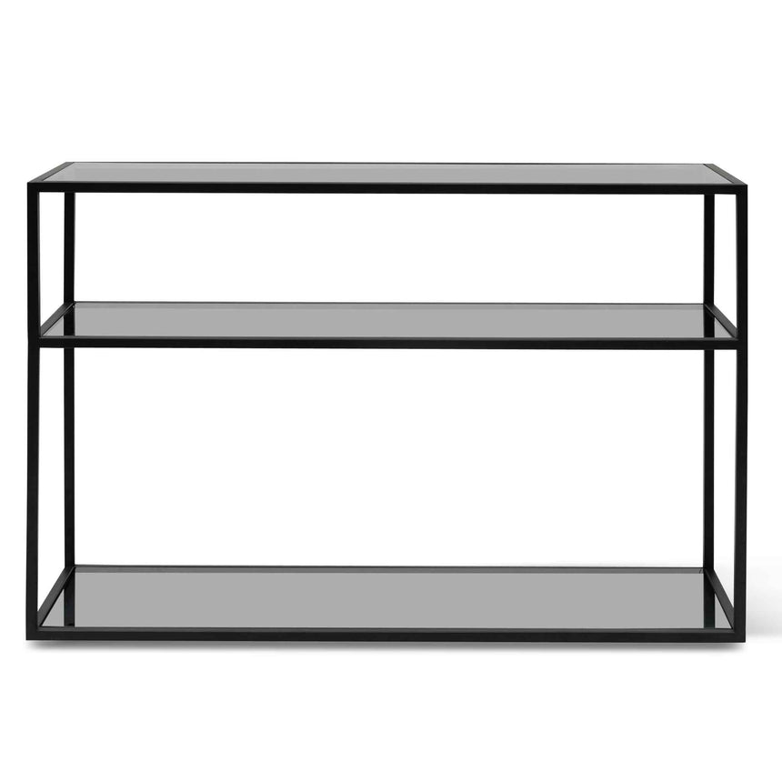 1.2m Grey Glass Console Table - Black Base - View 2
