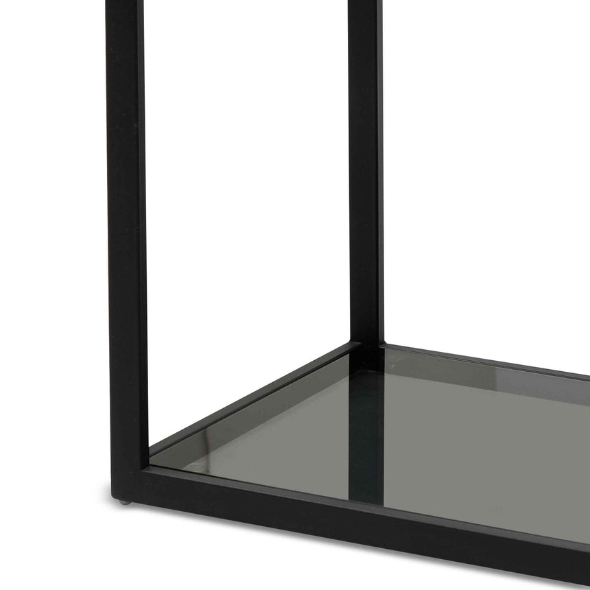1.2m Grey Glass Shelving Unit - Black Frame - View 8