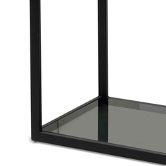 CDT6389-KS 1.2m Grey Glass Shelving Unit - Black Frame