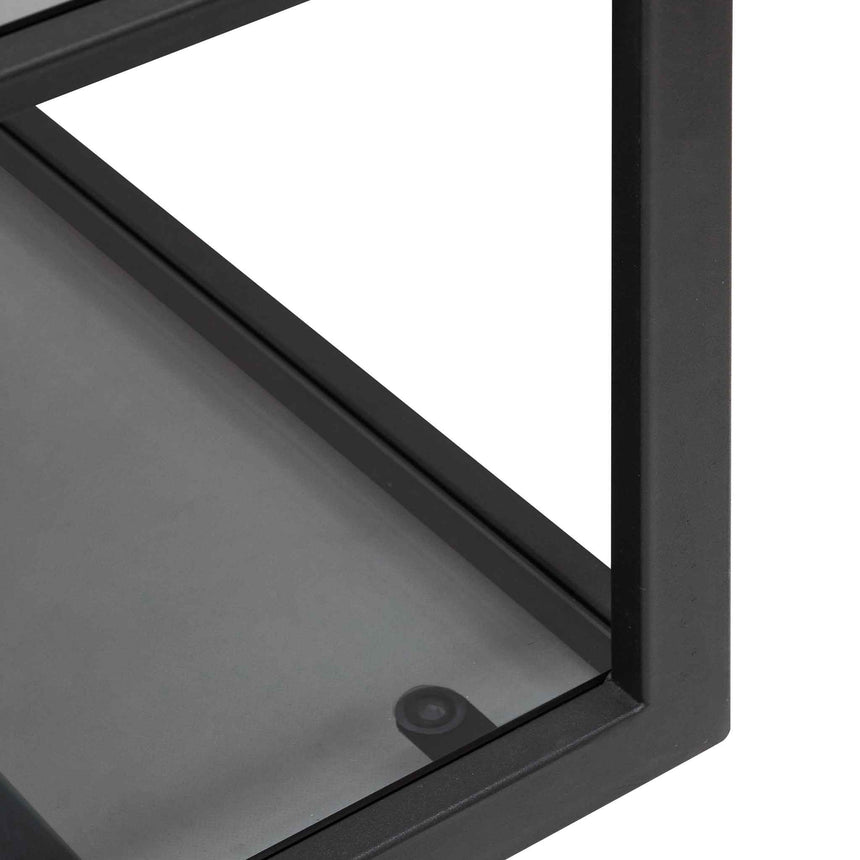 1.2m Grey Glass Shelving Unit - Black Frame - View 5