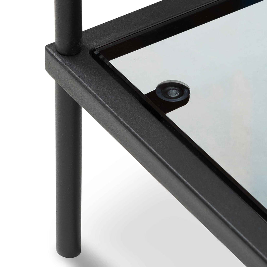 1.2m Grey Glass Console Table - Black Base - View 6