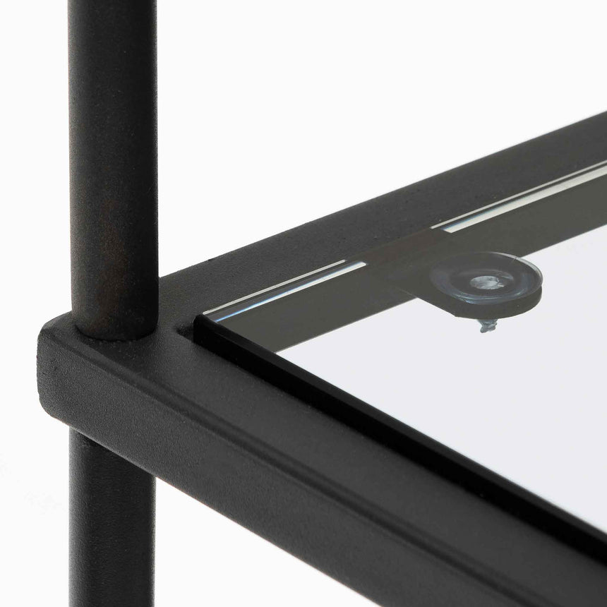 1.2m Grey Glass Console Table - Black Base - View 7