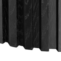 CDT6425-CN 1.2m Grey Glass Round Dining Table - Black