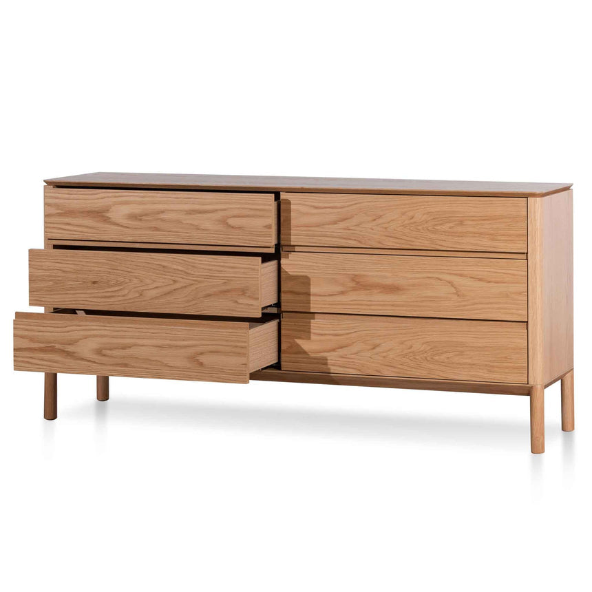 6 Drawers Wooden Chest - Natural - View 3