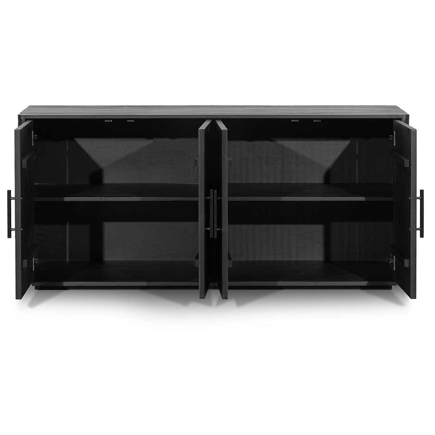 1.7m Wooden Buffet Unit - Full Black - View 3