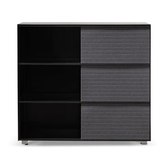 CDT6548-SN Inter-layered Black Storage Cabinet - Grey Doors