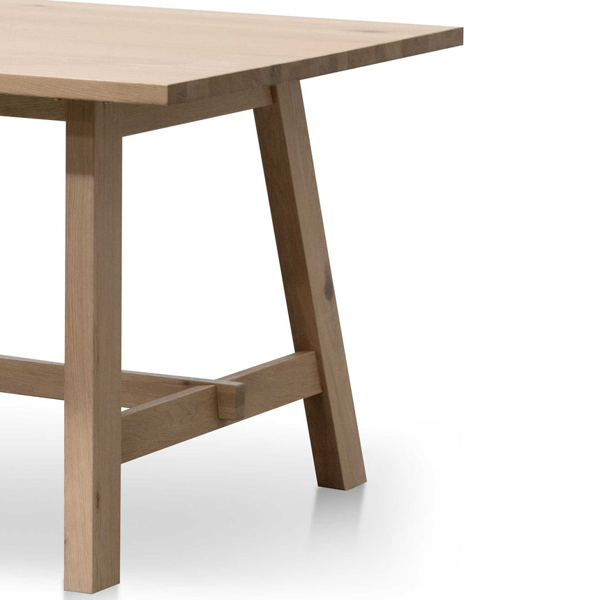 2.2m Wooden Dining Table - Washed Natural - View 7