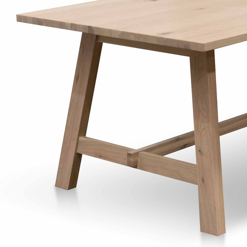 2.2m Wooden Dining Table - Washed Natural - View 4