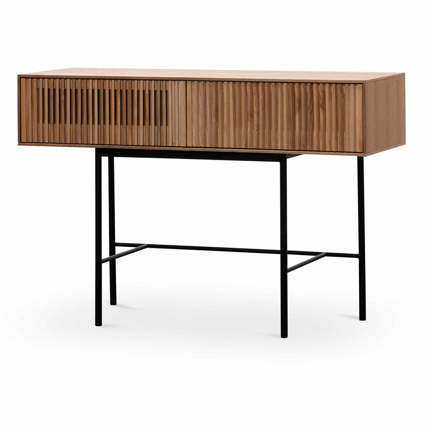 120cm Console Table - Natural with Black Legs - View 3
