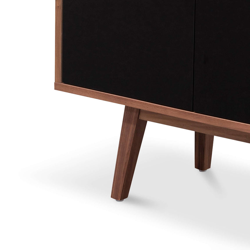 1.6m Sideboard Buffet Unit - Walnut with Black Doors - View 5